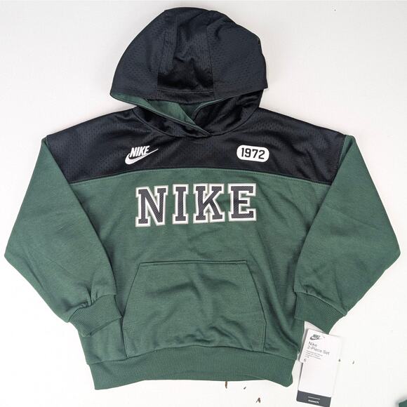 Nike Youth 6 Dark Green & Black Hoodie & Jogger Set - Picture 2 of 6